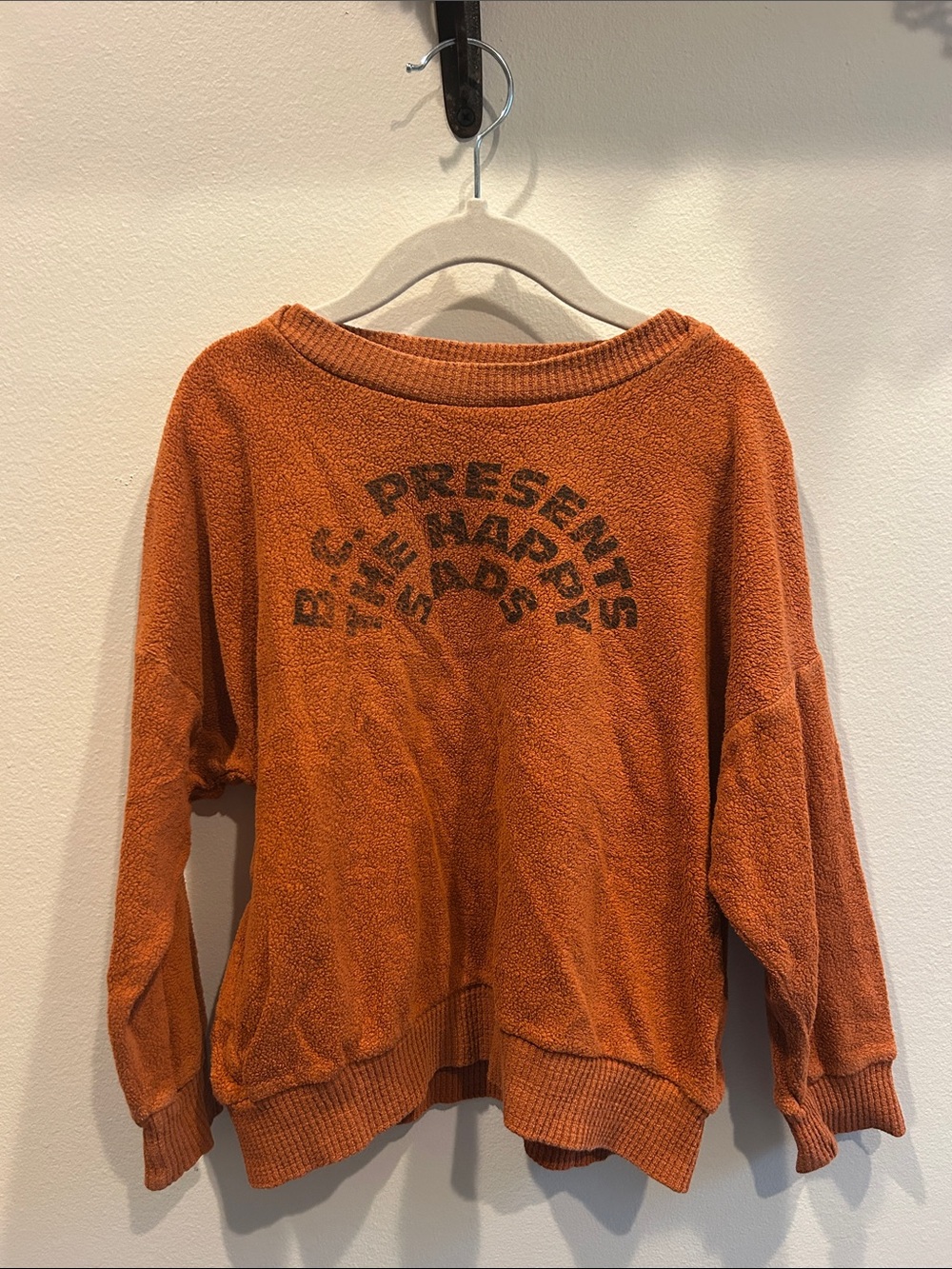 Bobo Choses Rust Orange Crewneck Terry-like Sweatshirt